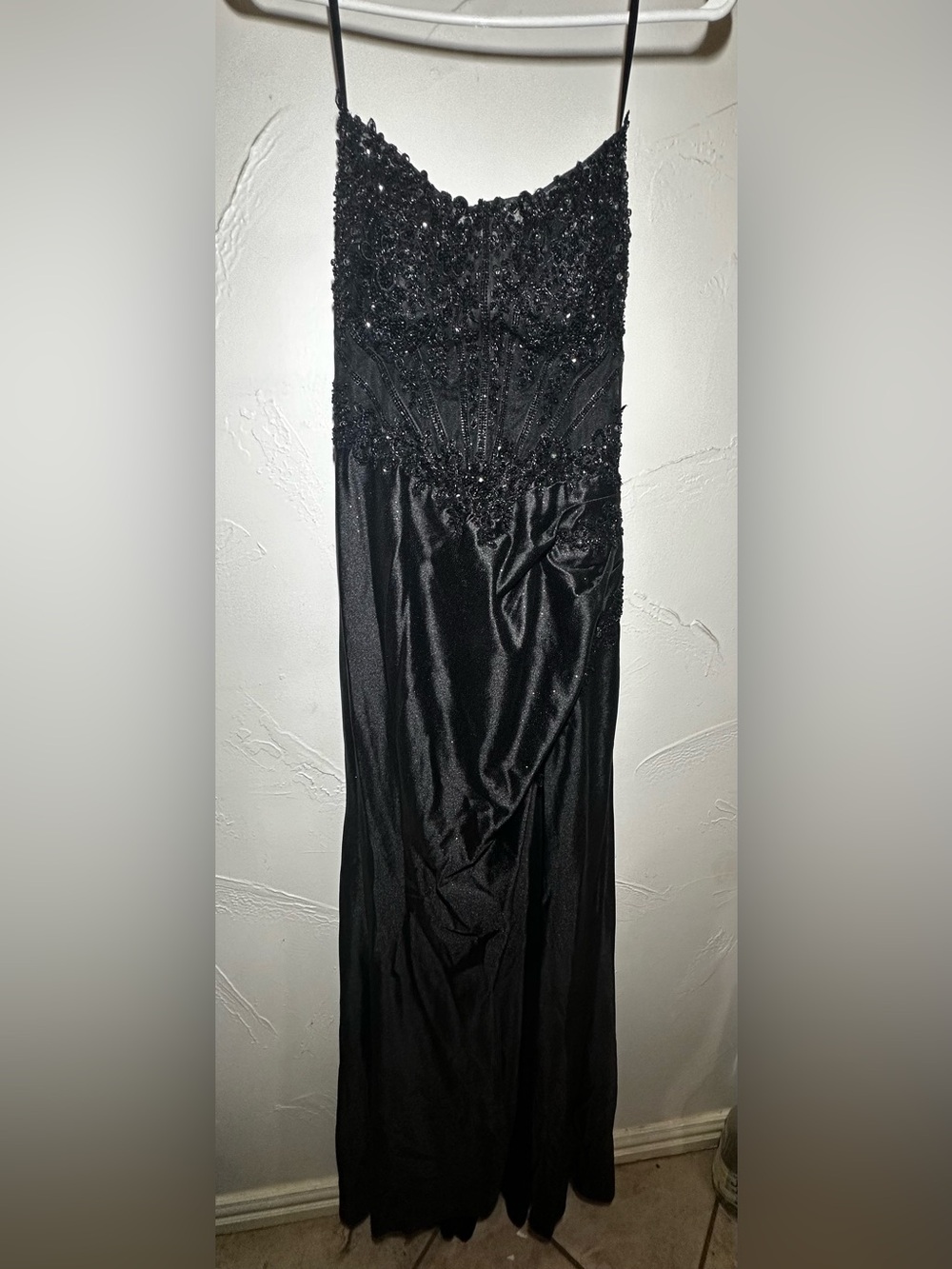 Ladivine by Cinderella Divine Elegant Black Strapless corset long Dress
